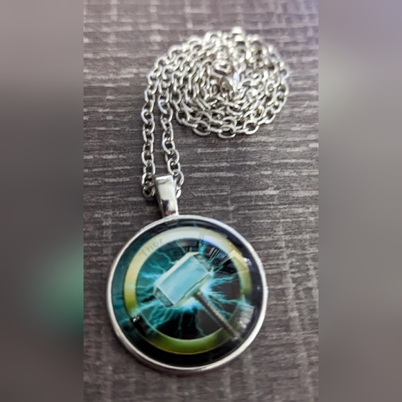 Marvel Thor Hammer Mjolnir Lightning Necklace, NWOT - Picture 2 of 3